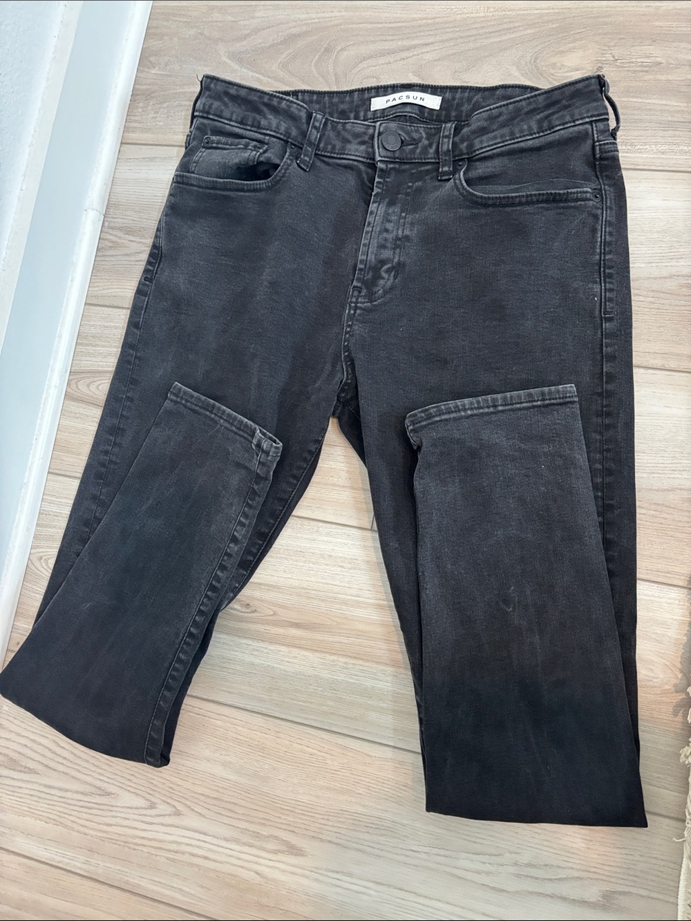 PacSun Men's Washed Black Slim Jeans
